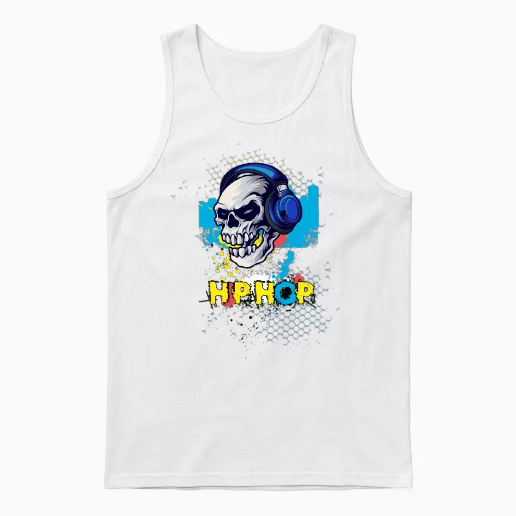 Hip Hop Unisex Tank Top in White