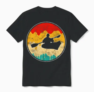 Canoe Retro Unisex T-Shirt - Black