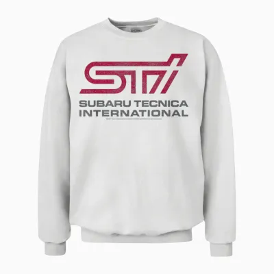 Subaru Tecnica International Sti Distressed Logo Car Brand Unisex Sweatshirt - White