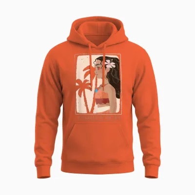 Moana Daughter of the Sea T-Shirt, White Unisex Hoodie - Orange