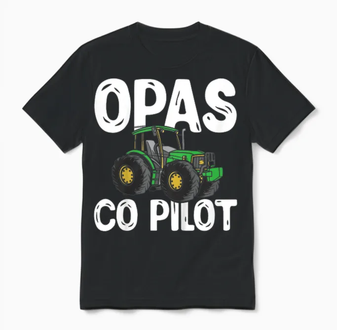 Zukünftiger Landwirt Trecker Traktor Opas Co Pilot Unisex T-Shirt in Black