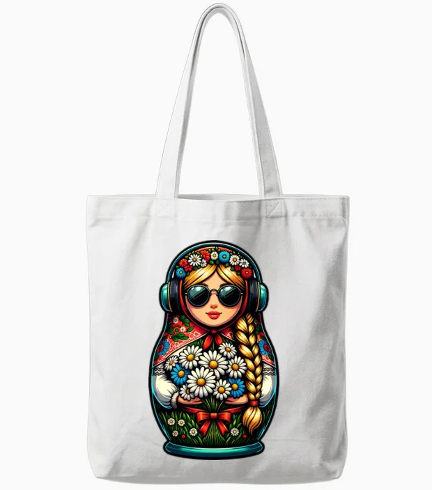 Russian Matryoshka Music Russia Russian Matryoshka Tote Bags in White