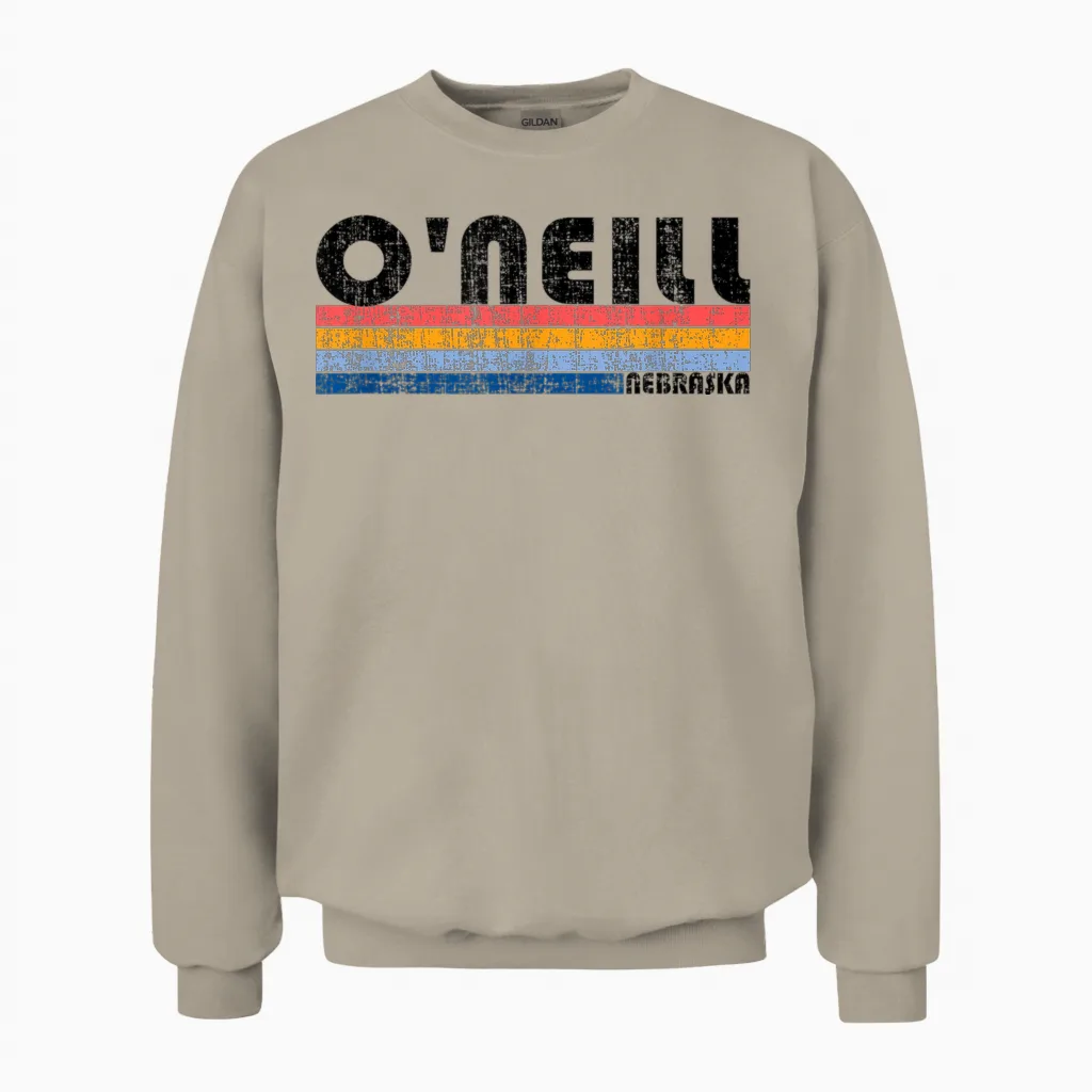 Vintage 70s 80s Style O'neill, Ne T-Shirt, Gray Unisex Sweatshirt in Sand