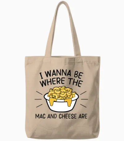 Funny Mac and Cheese Tote Bags - Natural