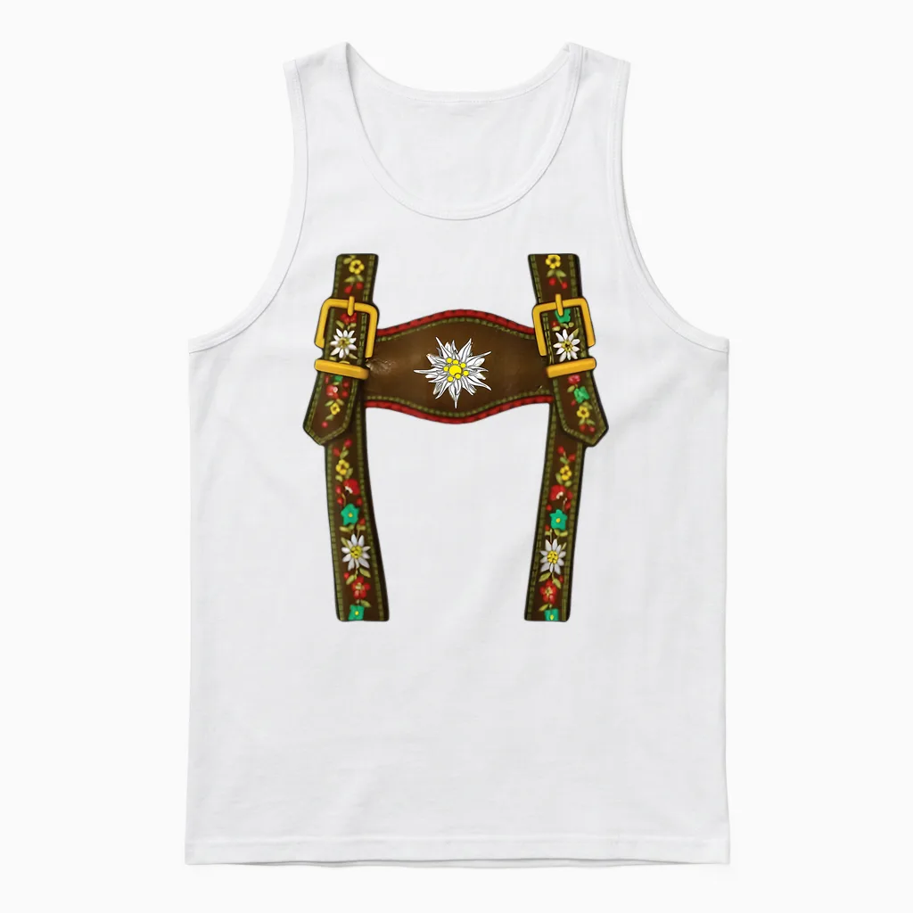 Tracht Ersatz Lederhose Kinder Trachten Oktoberfest Tracht Unisex Tank Top in White