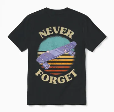 Retro Skateboard Unisex T-Shirt - Black