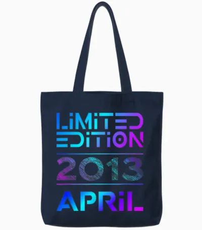 Limited Edition April 2013 Junge Mädchen 13. Geburtstag Tote Bags - Navy