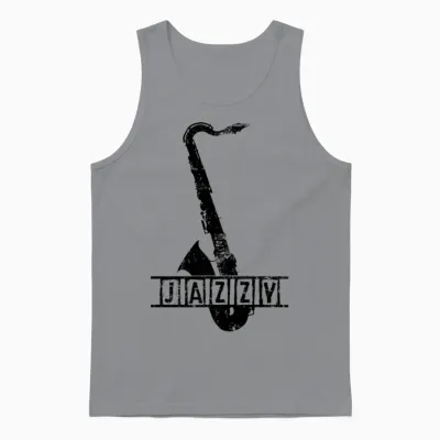 Jazz Saxophone Retro Unisex Tank Top - Sport Grey