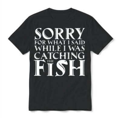 Funny Fishing Unisex T-Shirt - Black