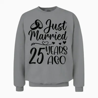 Je Viens De Me Marier Il Y a 25 Ans, 25e Anniversaire De Mariage Du Couple Unisex Sweatshirt - Sport Grey