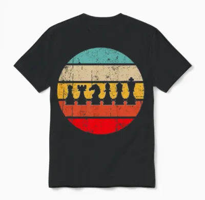 Chess Retro Unisex T-Shirt - Black
