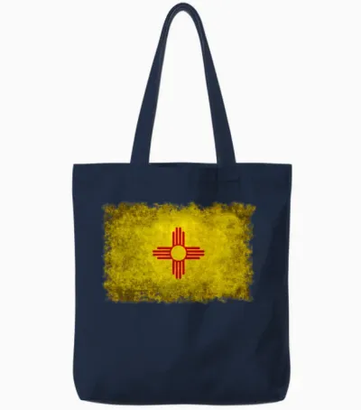 Flag of New Mexico Retro Tote Bags - Navy