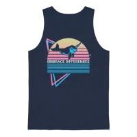 Narwhal Retro Unisex Tank Top - Navy – 1