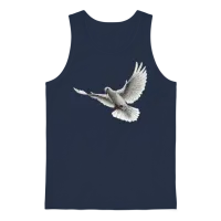 Dove in Flight Illustration Unisex Tank Top - Navy – 1