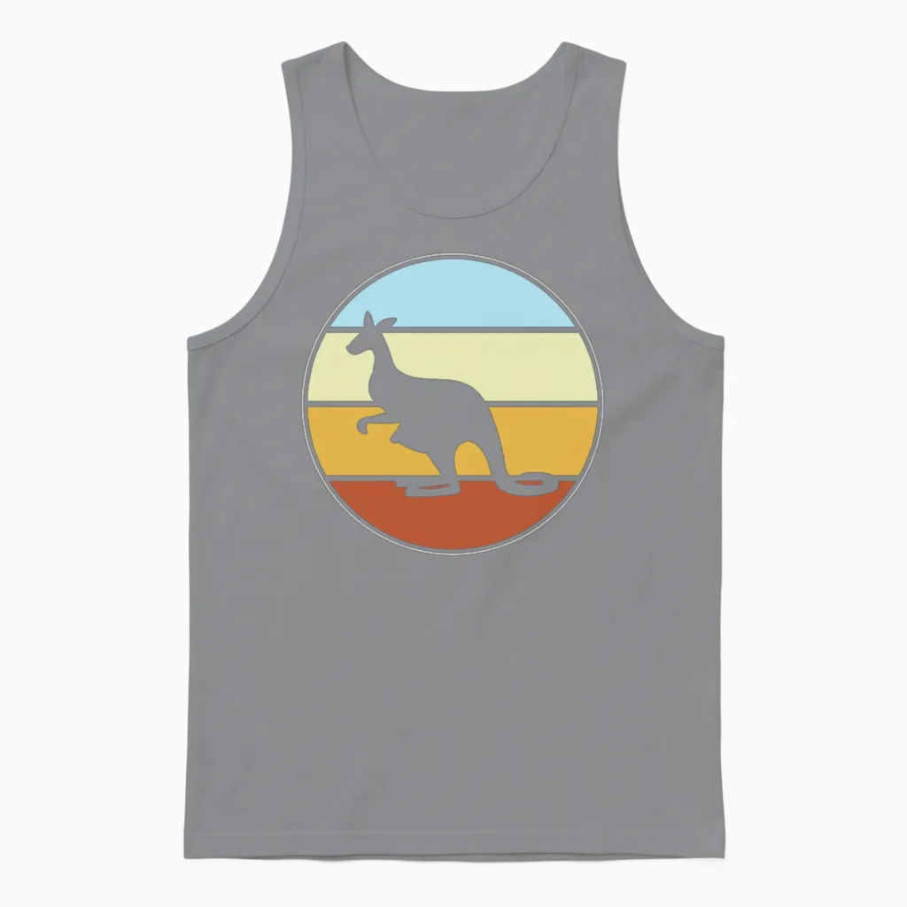 Kangaroo Retro Unisex Tank Top in Sport Grey