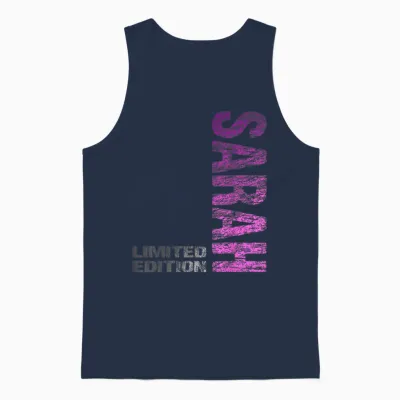 Sarah Name Vorname Mädchen Frau Geburtstag Unisex Tank Top - Navy