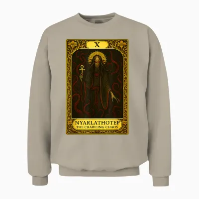 Nyarlathotep Chaos Creeping Cthulhu Necronomicon Tarot Unisex Sweatshirt - Sand