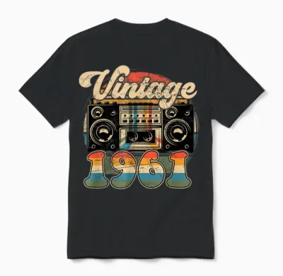 Original 1961 Vintage Anniversaire 65 Ans Pour Hommes Femmes Unisex T-Shirt - Black