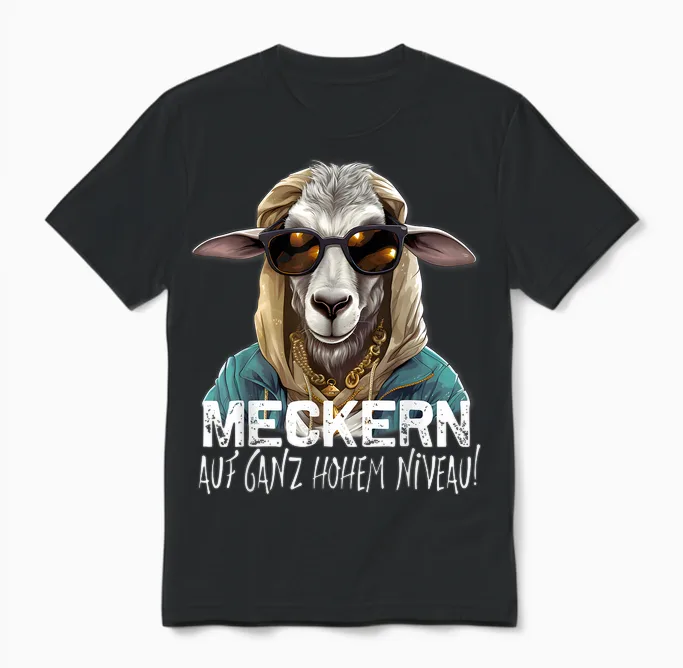 Meckern Auf Ganz Hohem Niveau! Lustiges Ziegen Unisex T-Shirt in Black
