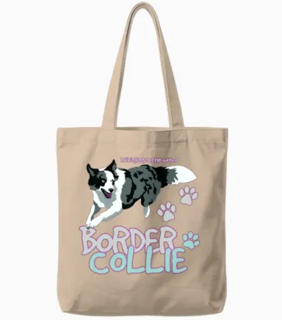 Border Collie Life Tote Bags - Natural
