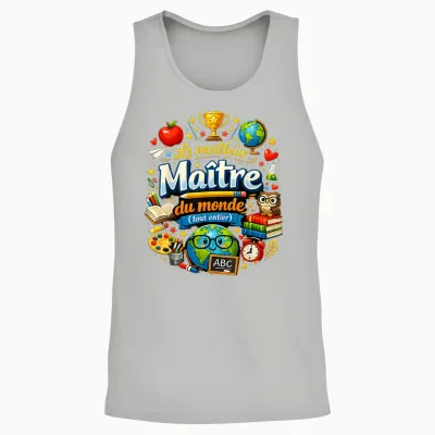 Gift School Teacher End Year Best in the World Teacher Unisex Tank Top - Ash