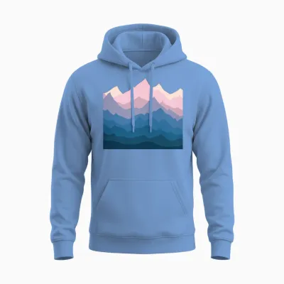 Minimalist Landscape 12 Unisex Hoodie - Carolina Blue