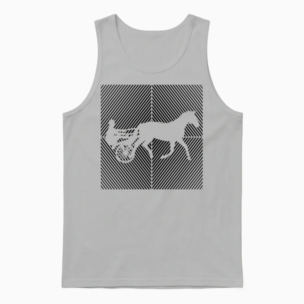 Trotting Horse Trotting Harness-Racing Horses Unisex Tank Top in Ash