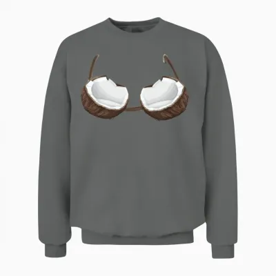 Funny Coconut Summer Coconuts Bra Funny Halloween Unisex Sweatshirt - Graphite Heather