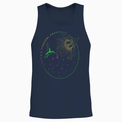 Sjögren's Syndrome Awareness Shirt, Hummingbird Unisex Tank Top - Navy