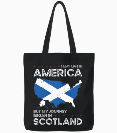 Born Scottish Scotland American Usa Citizenship Tote Bags - Black