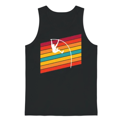 Retro Pole Vault for Pole Vault Athletes Unisex Tank Top - Black