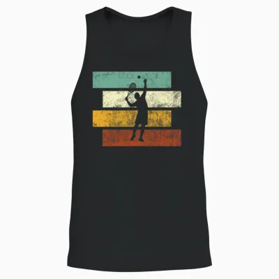 Tennis Retro Unisex Tank Top - Black