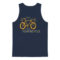 Recycle and Use Your Bicycle Earth Protection Unisex Tank Top - Navy – 1