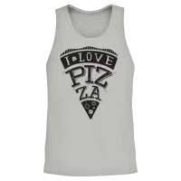 I Love Pizza Unisex Tank Top - Ash – 2