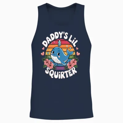 Inappropriate Funny Daddy's Lil Squirter Embarrassing Women T-Shirt, Black, S Unisex Tank Top - Navy