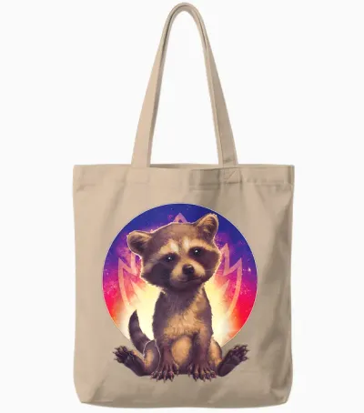 Marvel Guardians of the Galaxy Volume 3 Baby Rocket Raccoon Tote Bags - Natural