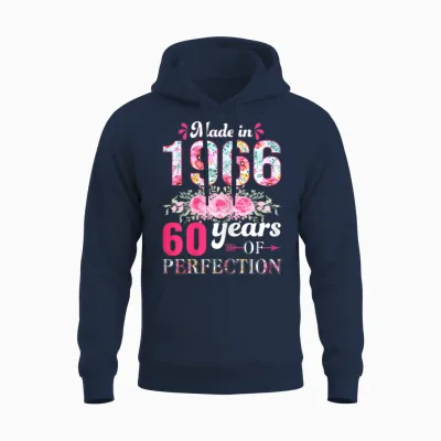 Made in 1966 Vintage 60th Anniversary 60th Birthday Gift Woman Unisex Hoodie - Navy