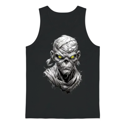 Mummy with Glowing Eyes Unisex Tank Top - Black