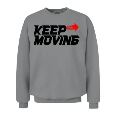 Keep Moving Red Arrow Motion Stripe Unisex Sweatshirt - Sport Grey
