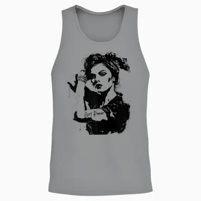 Pin Up Für Rockabilly Damen Damen Rockabilly Girl Power T-Shirt Weiß Xs Unisex Tank Top - Sport Grey