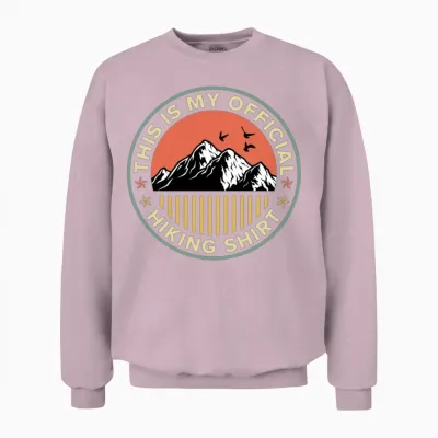 This Is My Official Hiking Shirt Wanderlust Unisex Sweatshirt - Light Pink