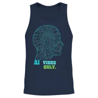 Ai Vibes Only: Neural Network Brain Design Unisex Tank Top - Navy – 2