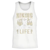 Hiking Gives Me Life - Funny Hike Mountains Hiker Unisex Tank Top - White – 2