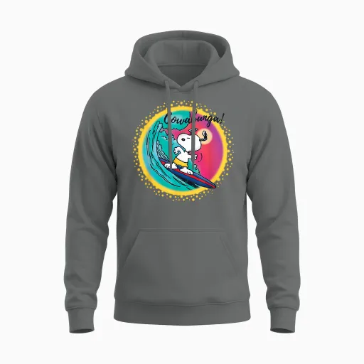Peanuts Snoopy Surf Cowabunga Unisex Hoodie - Graphite Heather