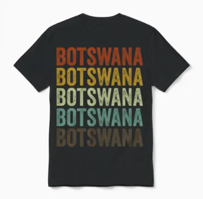 Botswana Retro Vintage Unisex T-Shirt - Black