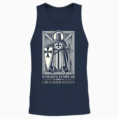 Knights Templars an Elite Unit of Military History Crusaders T-Shirt, Black, S Unisex Tank Top - Navy