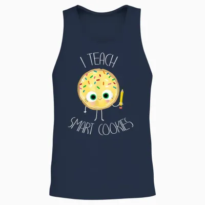 Funny I Teach Smart Cookies Teacher Back to School Birthday Unisex Tank Top - Navy