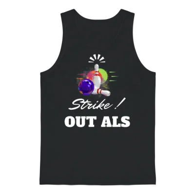 Vintage Strike Bowling Sport Lover Gift Unisex Tank Top - Black