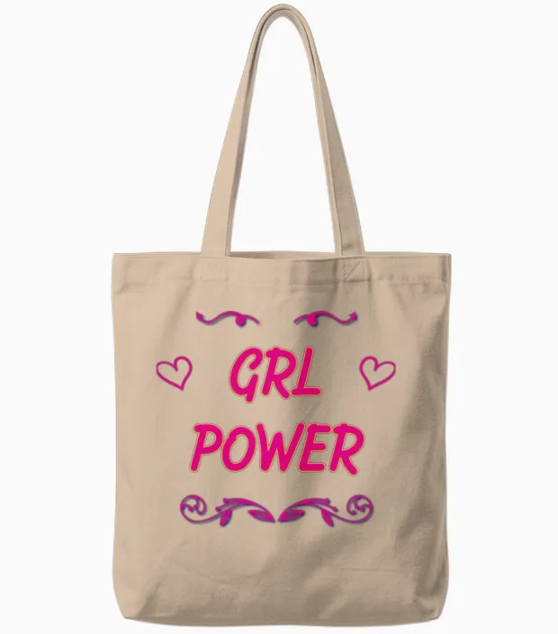 Girls Power Funny Slogan for Girls Women Power Tote Bags in Natural