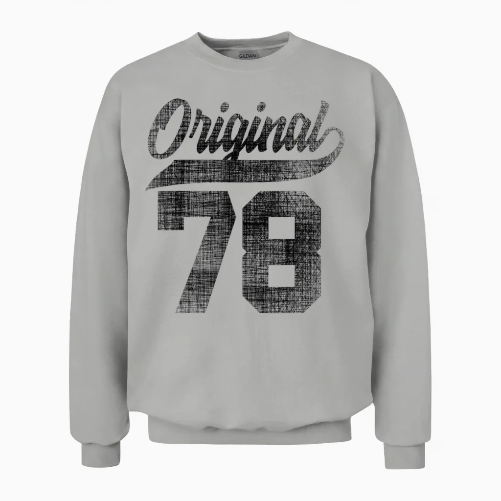46th Birthday Original Men Women Vintage 1978 T-Shirt, White Unisex Sweatshirt in Ash